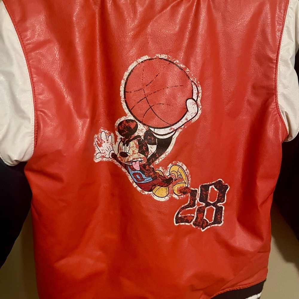 3T Vintage Mickey Mouse Orange and Black Varsity Jacket - Picture 7 of 8
